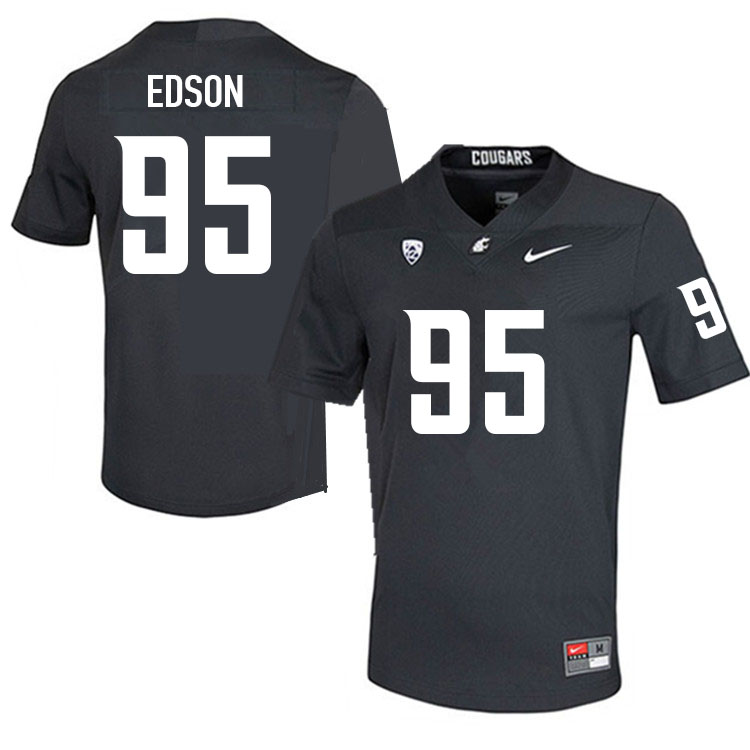 Men #95 Andrew Edson Washington State Cougars College Football Jerseys Sale-Charcoal